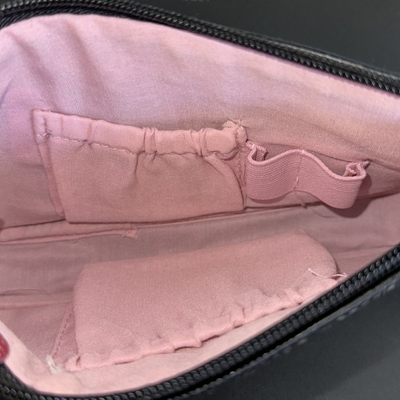 “K” initial black & pink wristlet, makeup, toiletry, cosmetic bag - Picture 6 of 8